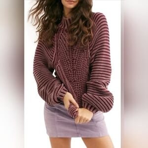 FREE PEOPLE Sweetheart Rib Chunky Mock Neck Sweater XS